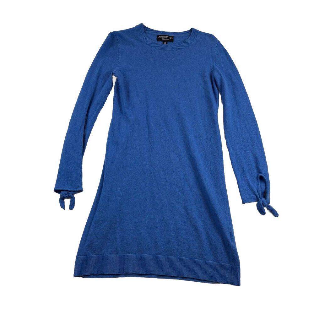 Banana Republic Filpucci Sweater Dress Womens XS Blue Merino Wool Cashmere Flaw